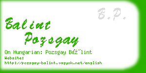 balint pozsgay business card